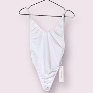 Elegant White One-Piece Swimsuit